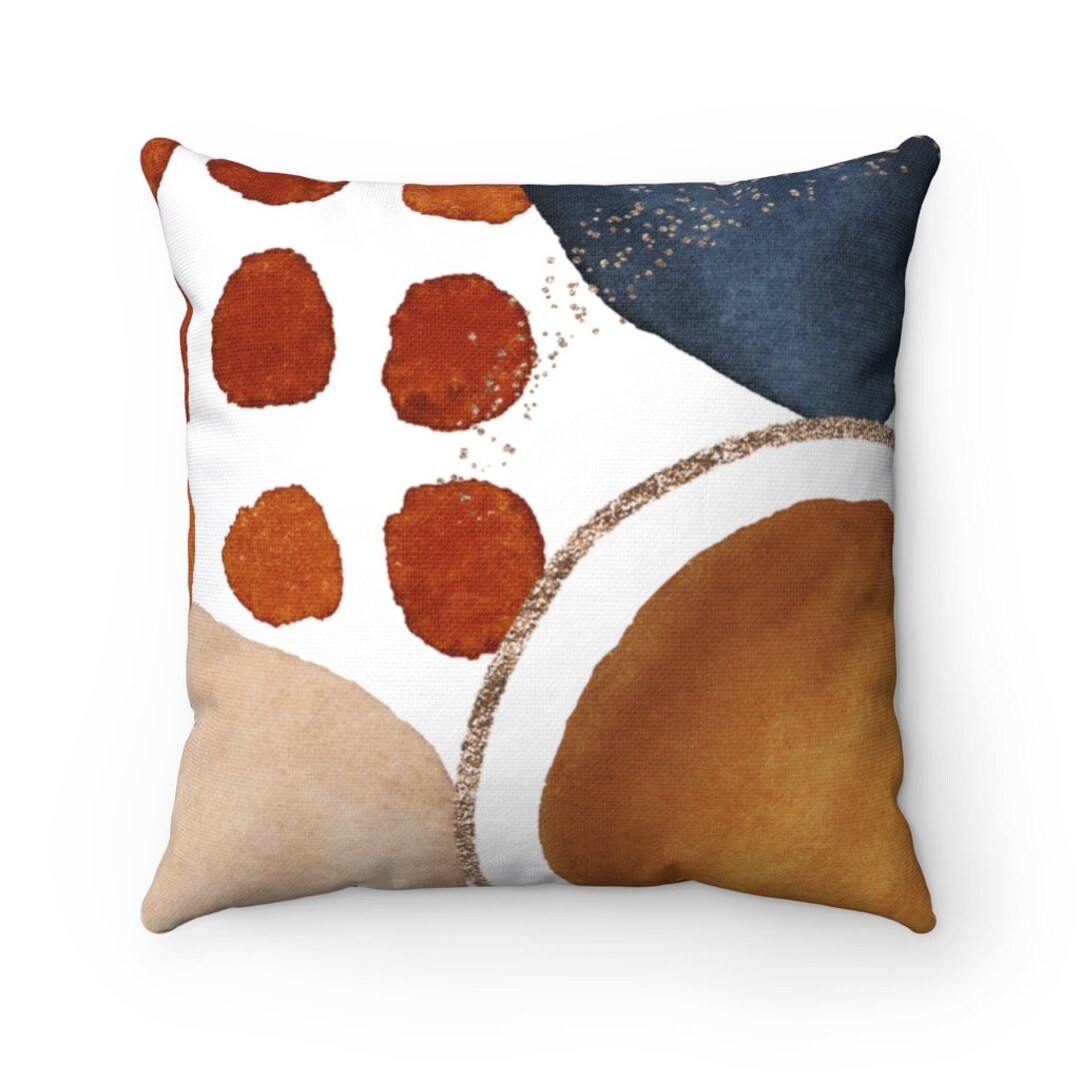 Abstract Pillow Cover Rust Navy Blush Beige and Beige in Etsy
