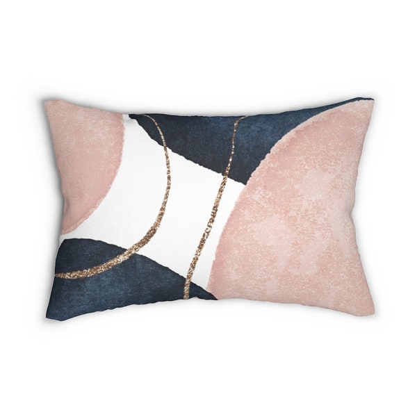 Pink and Navy Throw Pillow - Etsy