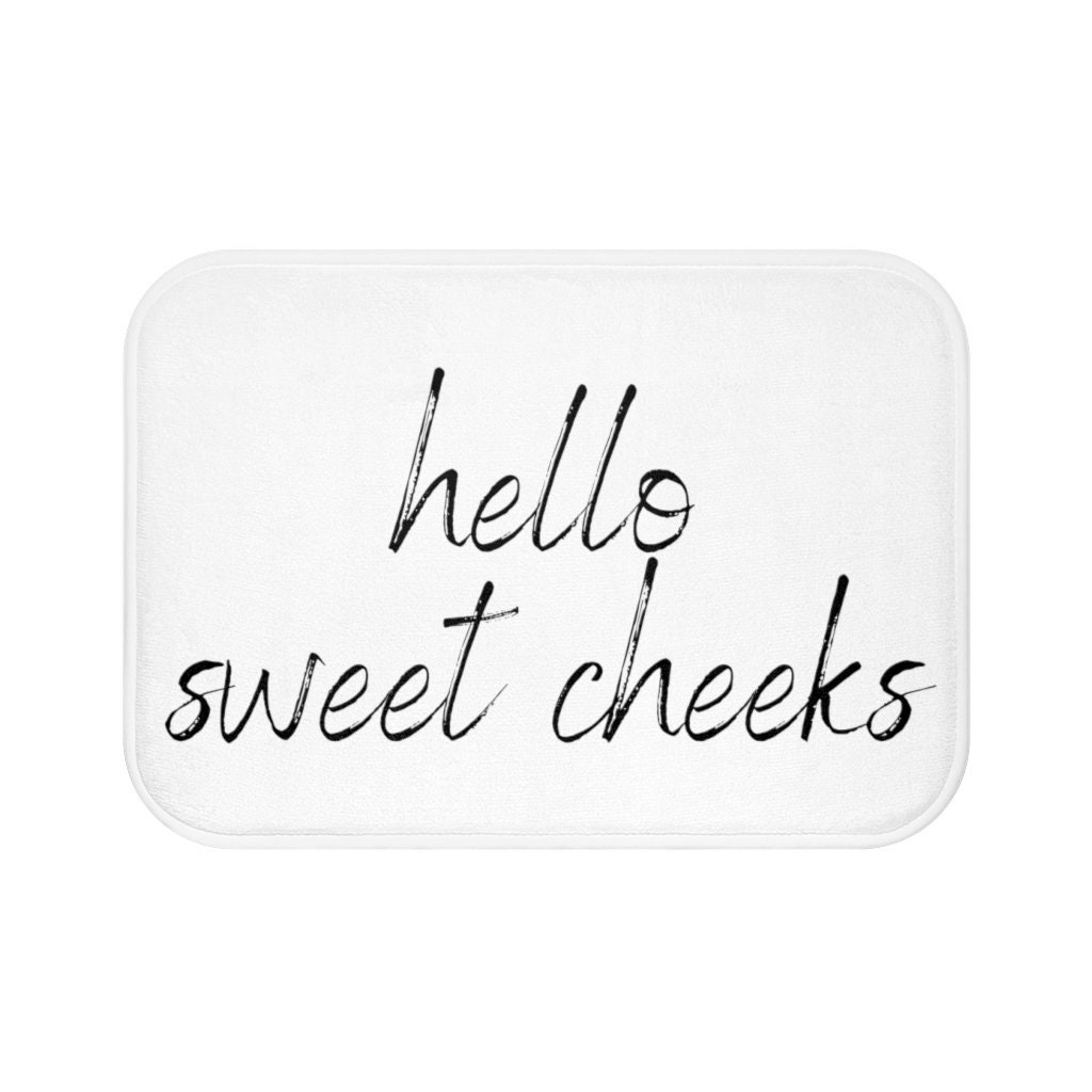 Hello Sweet Cheeks bath mat Cute Get Naked bathroom rug Etsy