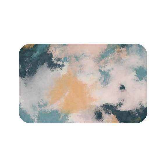 Bohemian Bath Mat Teal Emerald Green Dusty Pink Yellow Etsy