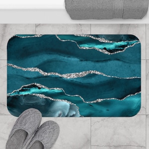 Turquoise bathroom rugs and towels best sale