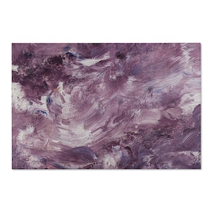 Boho Area Rug, Abstract Modern Minimalist, Rustic Purple Lilac Gray, Acrylic Paint Print, Watercolor Apartment, Home Office, Flooring Mat