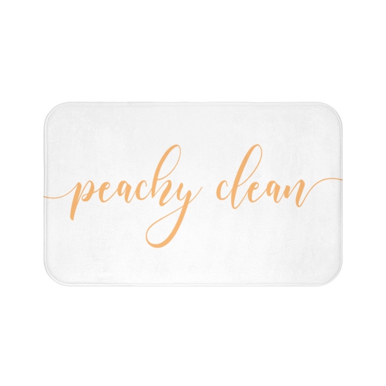 Peachy Clean Bath Mat Cute Bathroom Rug Modern Bathroom Etsy