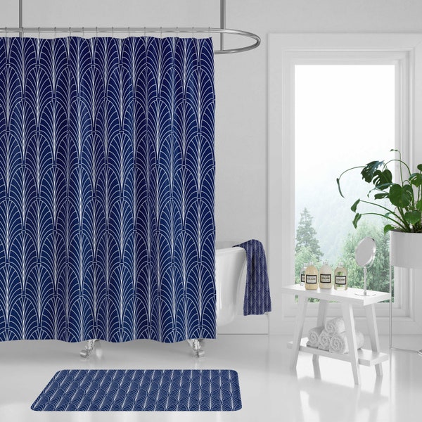Navy Shower Curtain - Etsy
