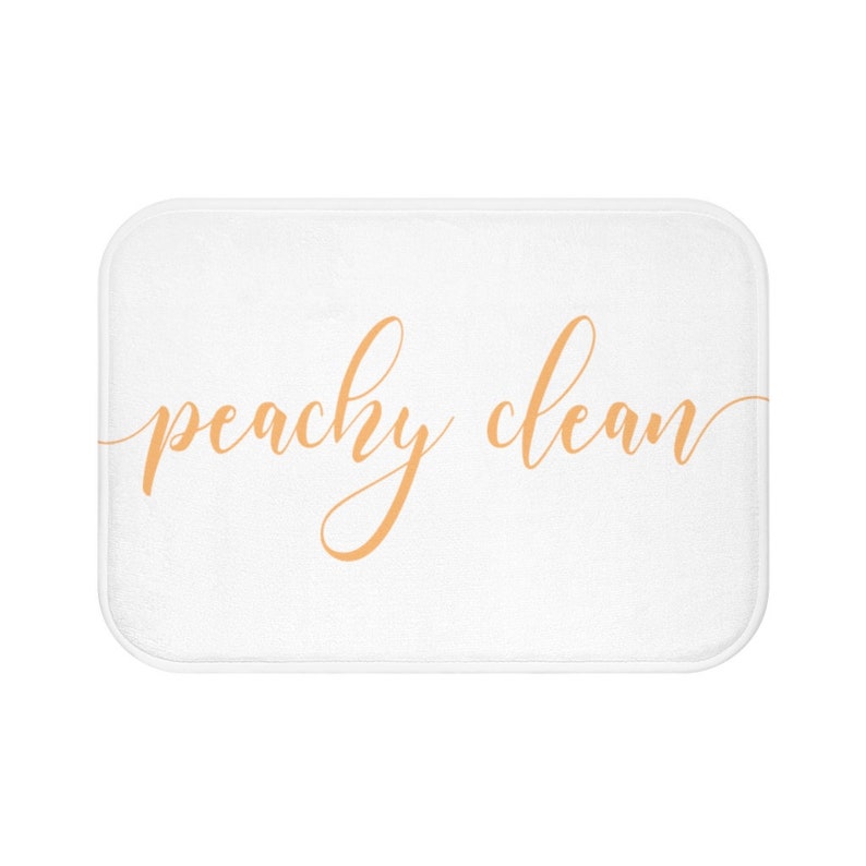 Peachy Clean Bath Mat Cute Bathroom Rug Modern Bathroom Etsy