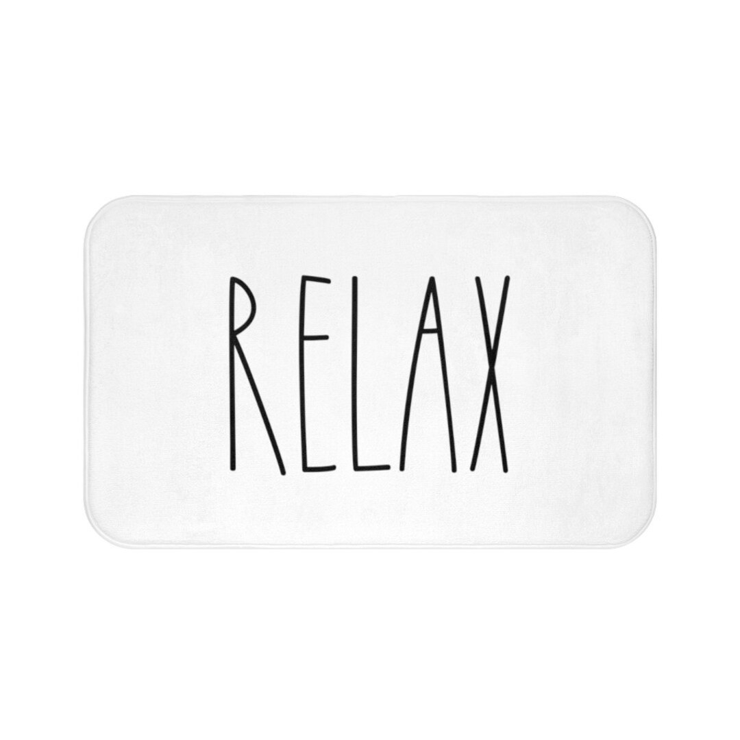 Rae Dunn Inspired Relax Bath Mat Zen Bath Rug Modern Etsy