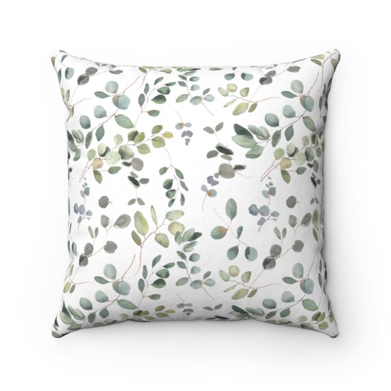 OFlich Federa Cuscino Decorativa 30x20 Cm Con Foglie Di Eucalipto - Morbida Flanella Per Divano, Letto E Regalo Housewarming - 2