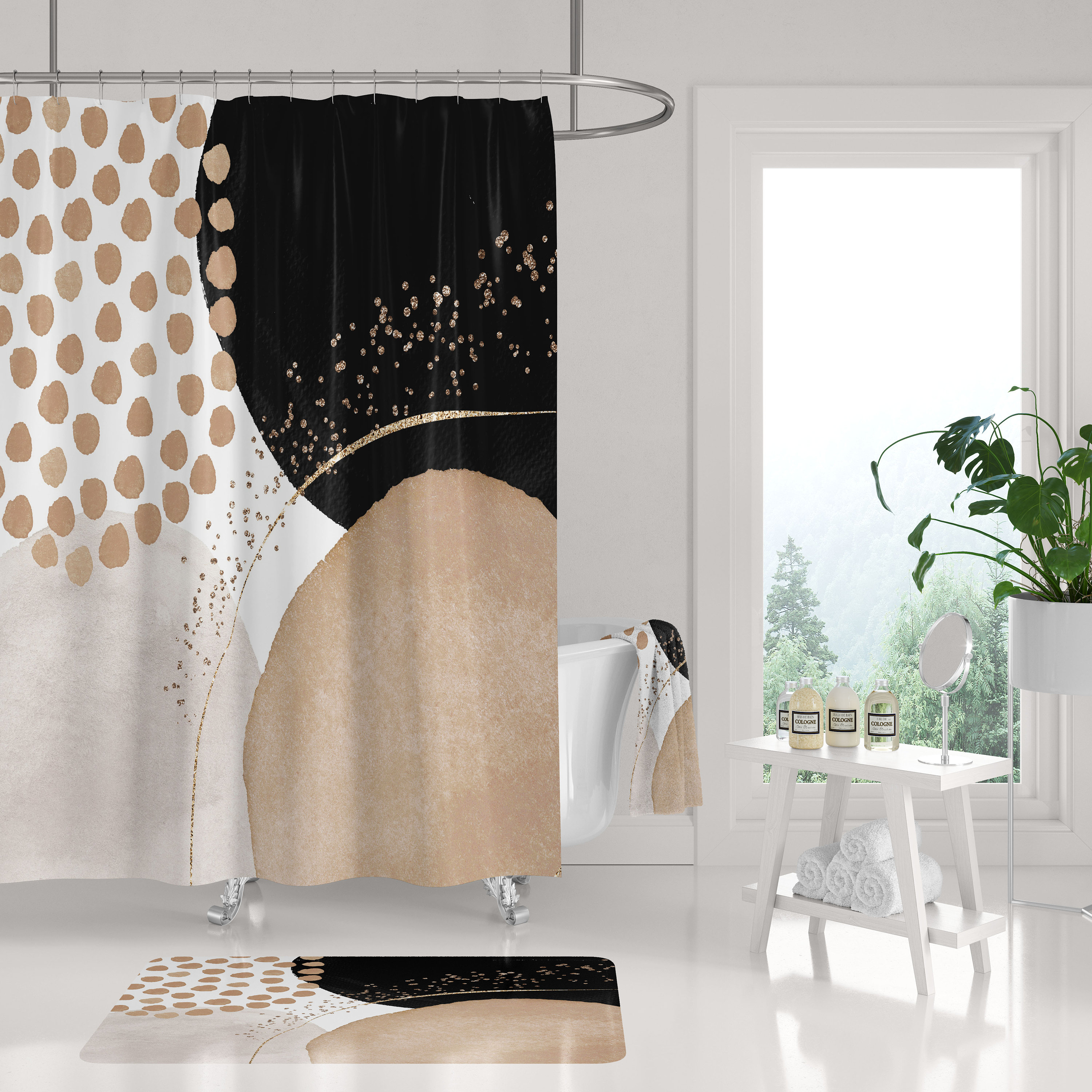 Louis vuitton lv monogram bathroom set luxury shower curtain bath rug mat  home decor in 2023