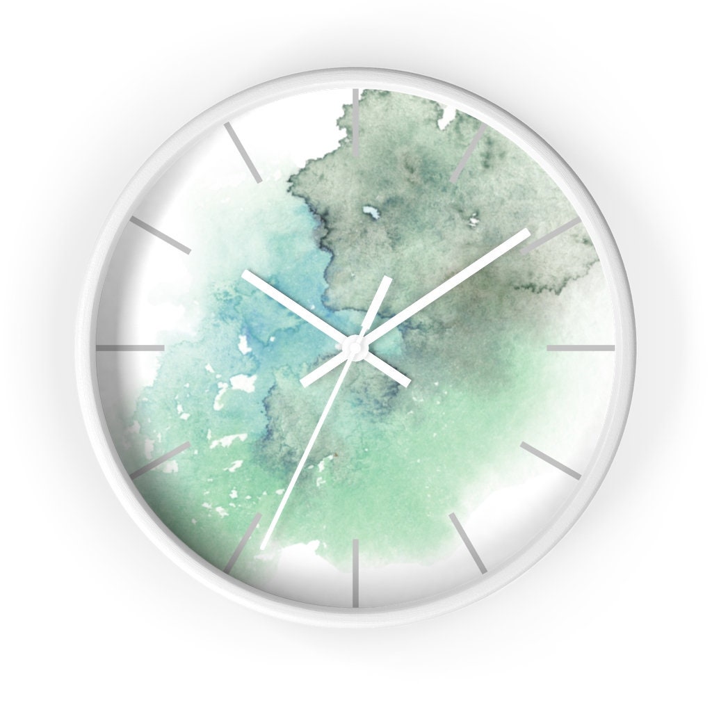 Reloj de pared de madera arte abstracto verde oliva Ombre | Etsy