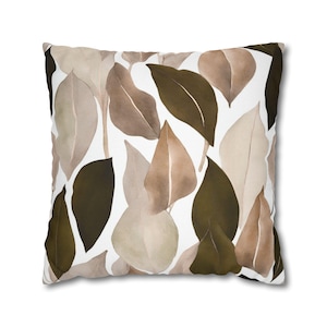 Abstract Floral Pillow Cover: Modern Watercolor Botanical Accent