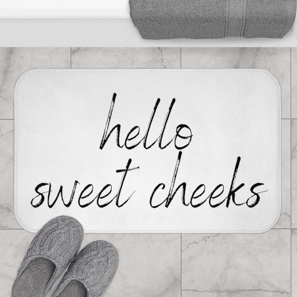Hello Sweet Cheeks bath mat Cute Get Naked bathroom rug Etsy