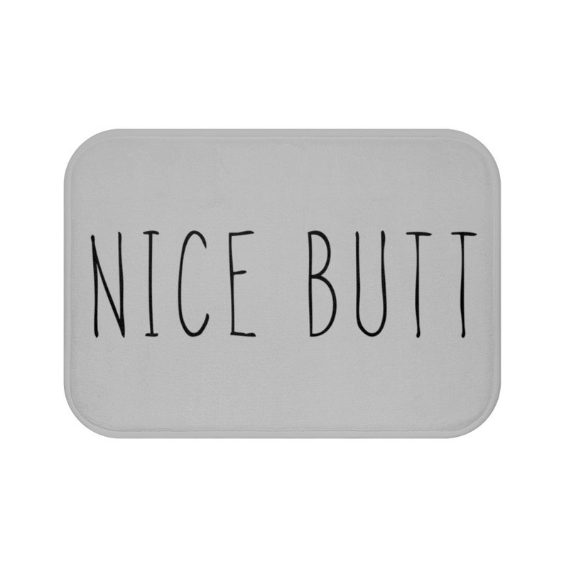 Rae Dunn Inspired Bath Mat Nice Butt Grey Bath Mat Cute Etsy