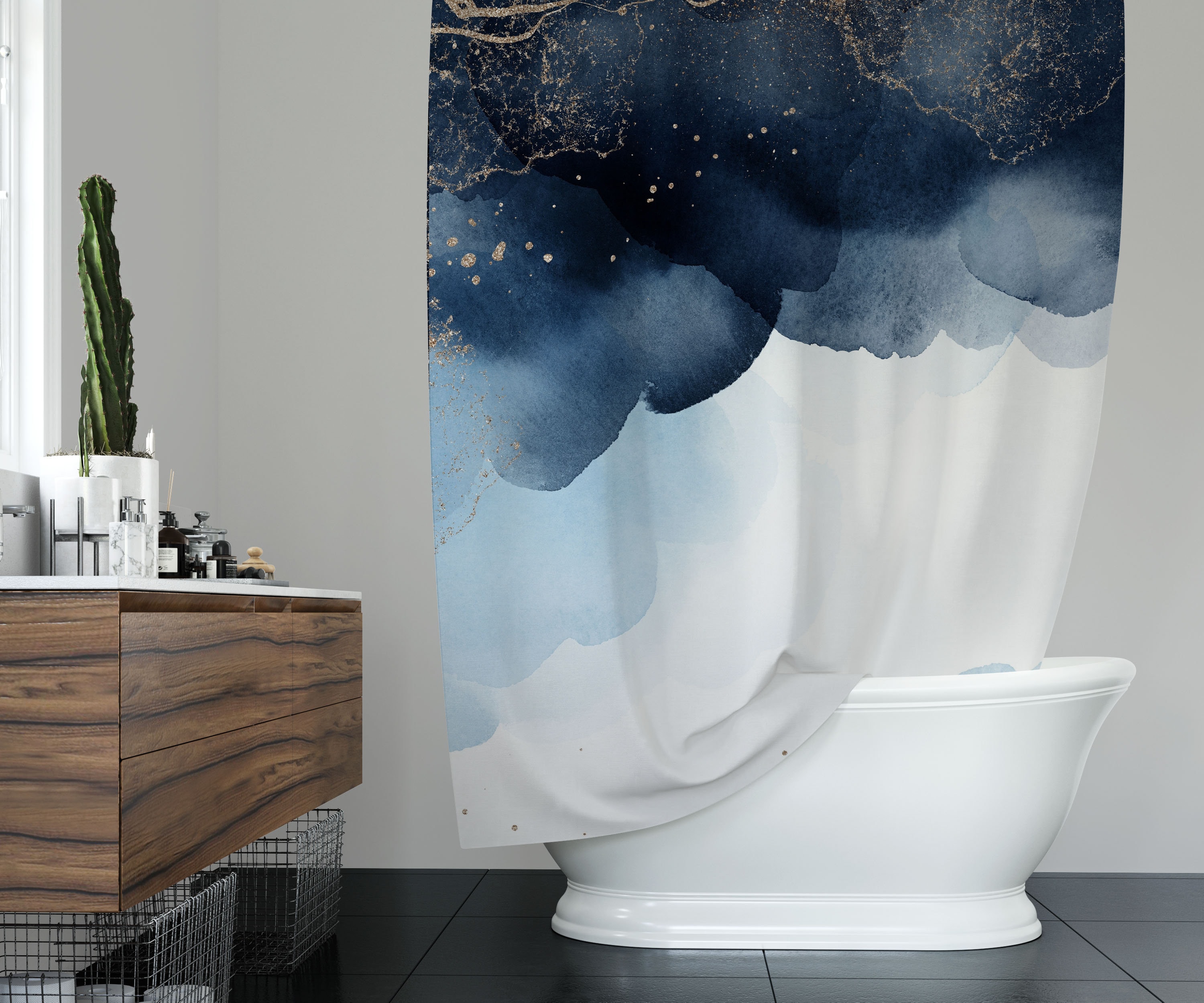 Duschvorhang Mit Snap-in-Futter | Wasserdicht & Waschbar | 180x200 Cm | Ohne Haken