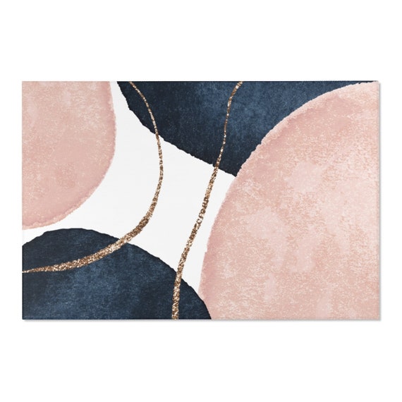 Home & Living Rugs Floor & Rugs Navy Blue Blush Pink Home Office Floor