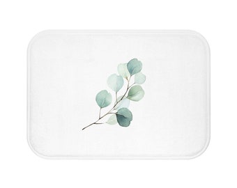 Eucalyptus Bath Mat: Modern Farmhouse Floral Memory Foam Rug