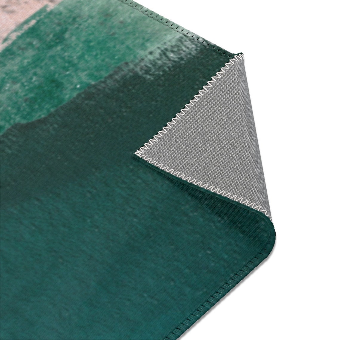 Boho Chic Area Rugs Emerald Green Blush Pink in Watercolor Etsy