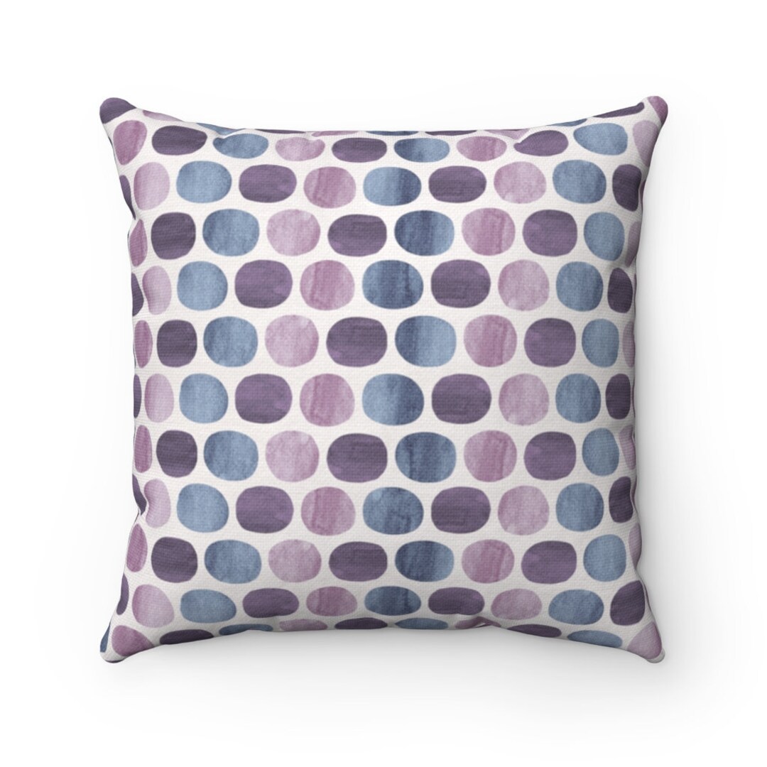 Abstract Pillows, Navy Blue Purple,lavender Watercolor, Mid Century