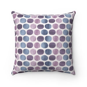 Abstract Pillows, Navy Blue Purple,Lavender  Watercolor, Mid Century Geometric, Watercolor Decorative Couch Accent  Pillows