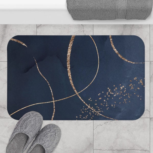 Navy Blue Bathroom Etsy