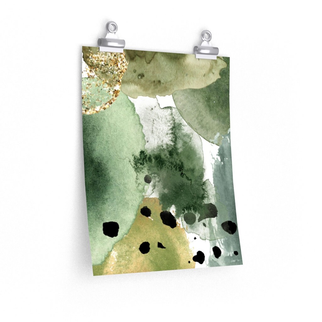 Emerald Green Abstract Watercolor Art Print: Boho Chic Wall Decor - Etsy