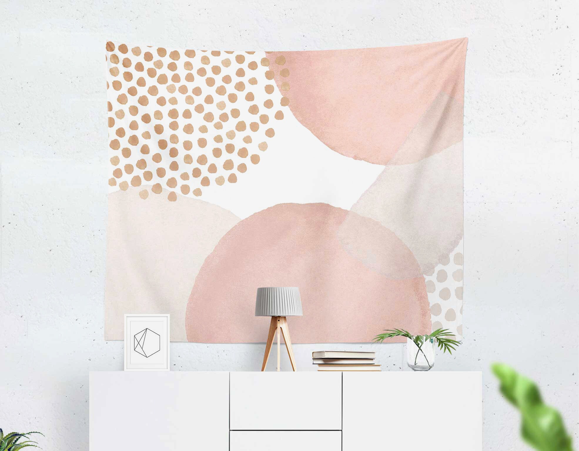 Pink and grey tapestry sale