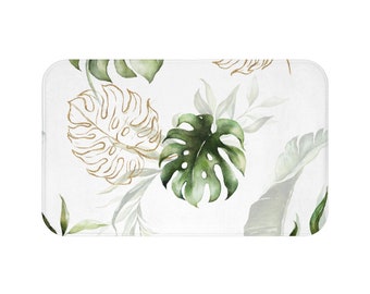 Badematte mit Tropischen Monstera Blatt: Memory Foam Badezimmer Dekor -  Etsy.de
