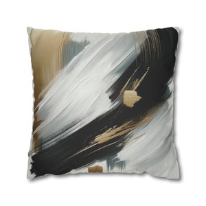 Abstract Boho Throw Pillow Cover: Muted Gold Accent Cushion
