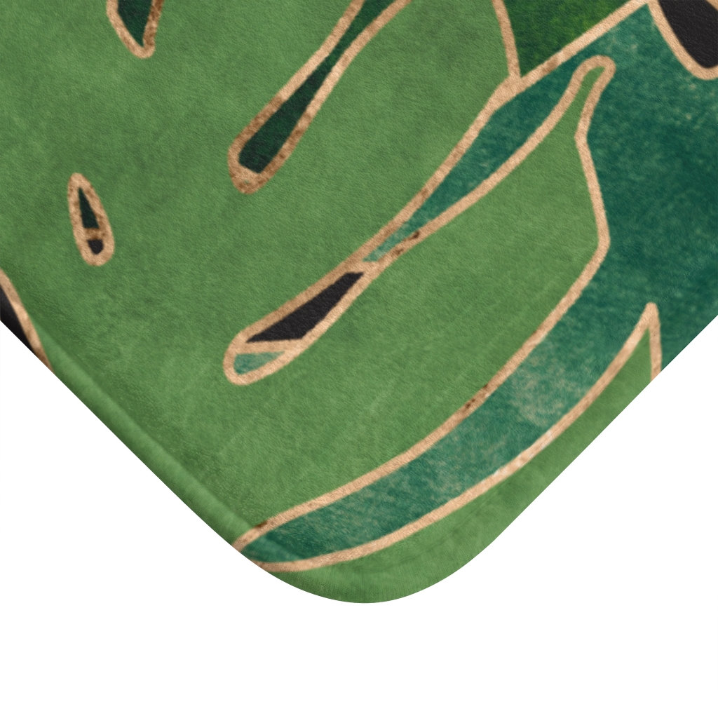 Botanical Bath Mat Forest Emerald Green Tropical Jungle Etsy