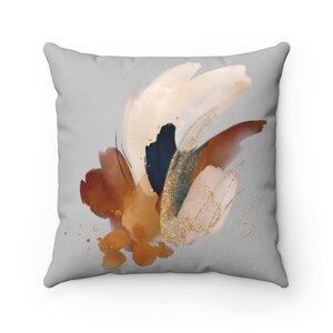 Accent kussensloop, abstracte kunst decoratieve kussensloop, roest, beige, camelbeige, marineblauw Lake House-kussen