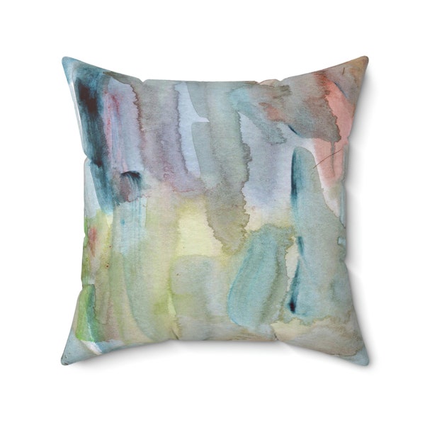 Couch Throw Pillow | Modern Pastel Abstract | Navy Blue, Lavender, Sage Green | Minimalist | Square,  Accent Pillow Set