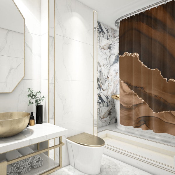 Brown Shower Curtain - Etsy