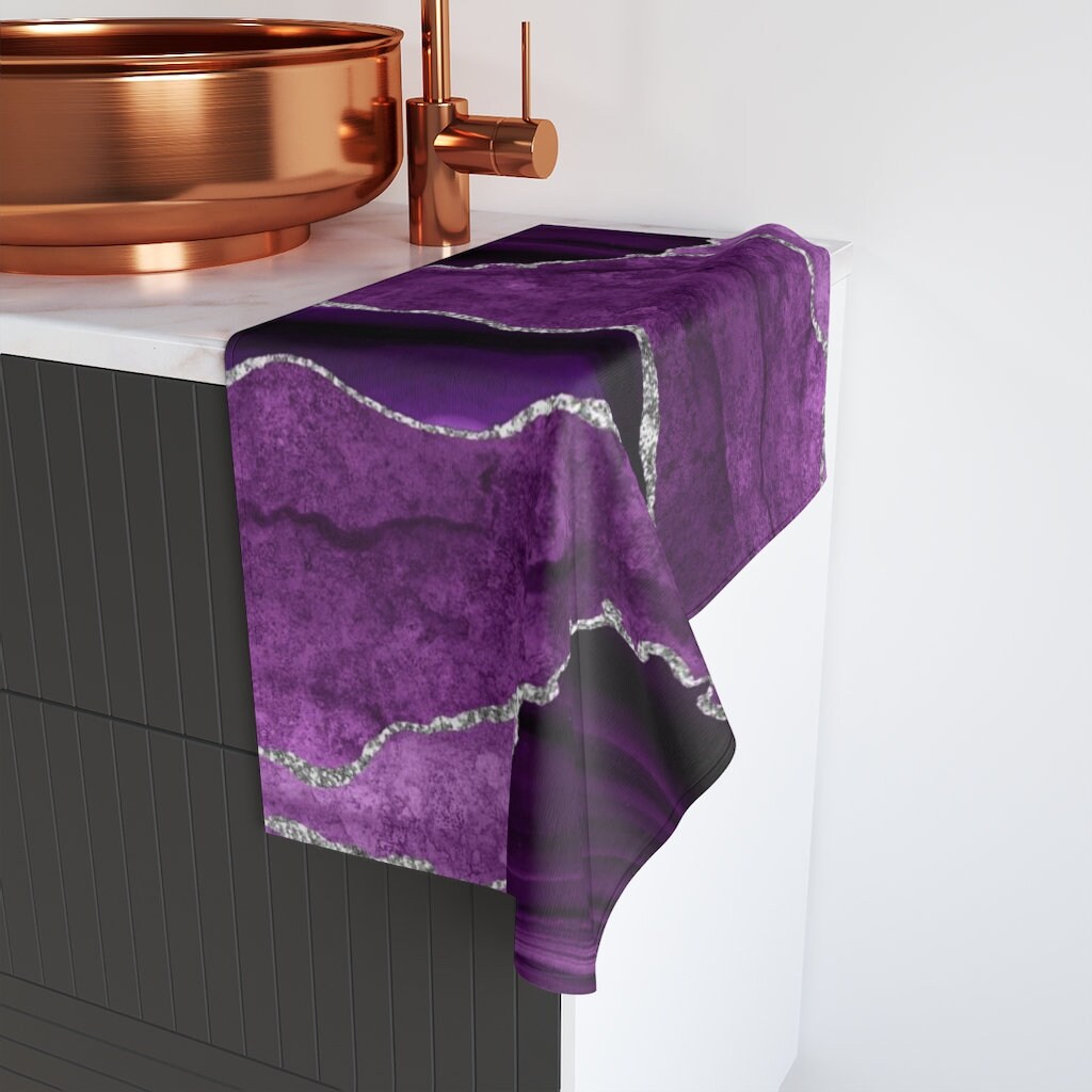 ALAZA Lavendel Handtuch-Set - 2 Stück, 100% Baumwolle, Superweich & Saugstark, 40 X 75 Cm