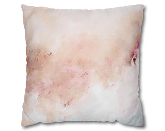 Capa de Almofada Decorativa Abstrata para Sofá | Rosa Blush e Bege, Degradê Ombré | Almofada Minimalista para Sala de Estar, 50x50cm e 45x45cm