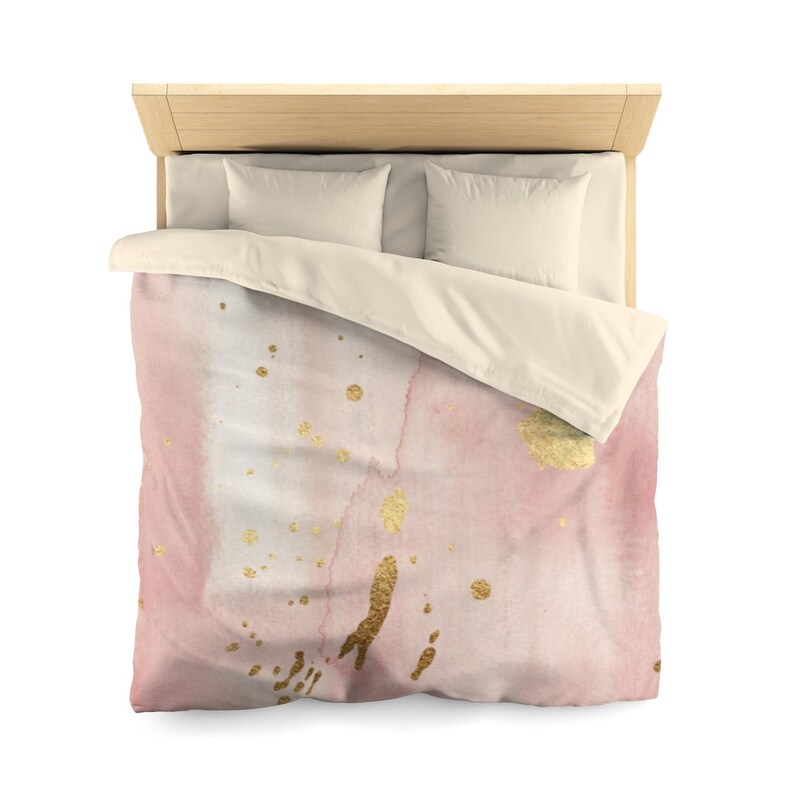 Abstract Duvet Cover Blush Pink Ombre Gradient Beige Splash Etsy