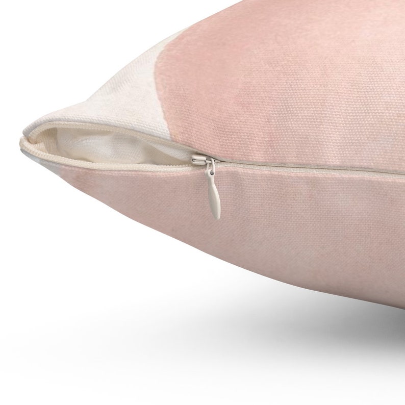 Abstract Art Pillow Cover, Boho Couch Throw, Beige Blush Pink Ivory, Pastel Watercolor Mid Century,Minimalist Decorative Pillowcase AbL image 3