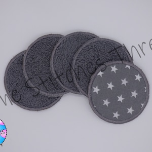 Reusable cotton pads | make up remover pads | grey star print washable face wipes | environmentally friendly make up cloths  | reusable pads