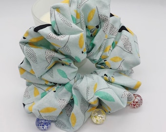 XL Mint Floral Cotton Scrunchie | | de fleurs Scrunchie | de Scrunchie verte grand | de scrunchie | de scrunchie surdimensionné Accessoires pour cheveux | Fleuri