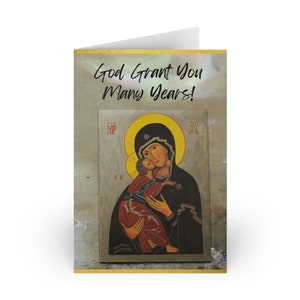 Que Dieu t’accorde de nombreuses années ! Carte de vœux 3 | Foi orthodoxe |  Anniversaire | Nom Jour | Baptême | Anniversaire | Idée cadeau chrétienne