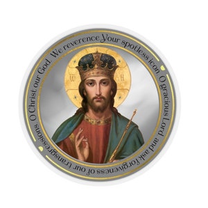 Gesù Cristo Sticker 5 / Preghiera all'icona di Cristo / Fede ortodossa / Idea regalo / Regalo cristiano / Adesivi kiss-cut