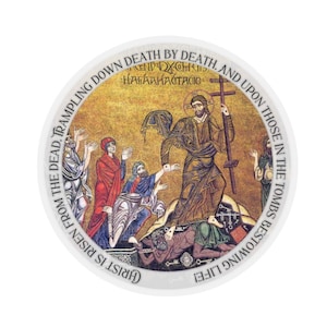 Auferstehung Christi 1 mit Öster troparion | Tolles und Heiliges Pascha | Orthodoxe | Auferstehung Ikone | Christliche Geschenkidee | Aufkleber