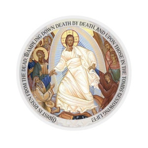 Resurrezione di Cristo 4 con tropario pasquale / Pasqua grande e santa / Fede ortodossa / Icona della resurrezione / Idea regalo cristiana