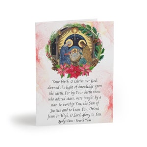 Weihnachtskarte 2 mit Botschaft | Orthodoxe | Krippenbild | Christliche Geschenkkarte | Weihnachts-| Geschenk