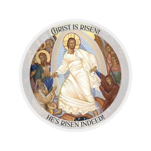 Auferstehung Christi 6 mit Ostergruß | Tolles und Heiliges Pascha | Orthodoxe | Auferstehung Ikone | Christliche Geschenkidee