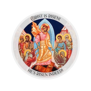 Resurrezione di Cristo 5 con saluto pasquale / Pasqua grande e santa / Fede ortodossa / Icona della resurrezione / Idea regalo cristiana