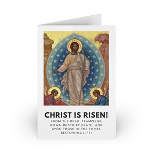 Christ est ressuscité Carte de vœux 3| | de la foi orthodoxe Fête de Pâques | | de l’icône de résurrection carte de Pâques chrétienne | Idée cadeau chrétienne