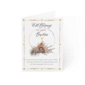 Con benedizioni sul tuo battesimo Biglietti d'auguri vuoti / Fede ortodossa / Santo Battesimo / Biglietto battesimo cristiano / Idea regalo cristiana / Regalo