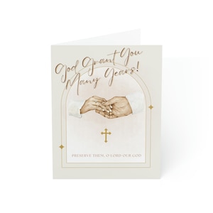 Dieu vous accorde de nombreuses années ! avec des cartes de voeux de mariage de message | Foi orthodoxe | Sacrement de mariage | Mariage chrétien | Idée cadeau chrétienne