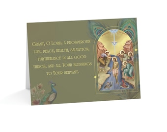 Baptism/Chismation Greetings Card 3 | God Grant You Many Years! | Holy Chrism | Orthodox Faith | Christian Baptism Card | Gift idea