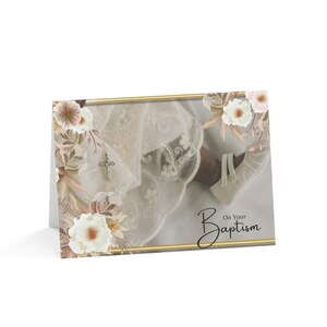 En su bautismo con tarjetas de felicitación de mensaje / fe ortodoxa / santo bautismo / sacramento / tarjeta de bautismo cristiano / idea de regalo cristiano /