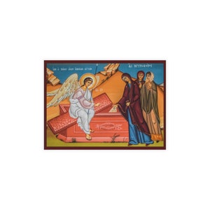 Myrrh Bearing Damen Mit Apolytikion und Kotakion Karte 4 | Orthodoxe | Pascha | Auferstehung Ikone | Christliche Osterkarte | Geschenk